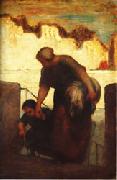 Honore  Daumier The Laundress oil on canvas